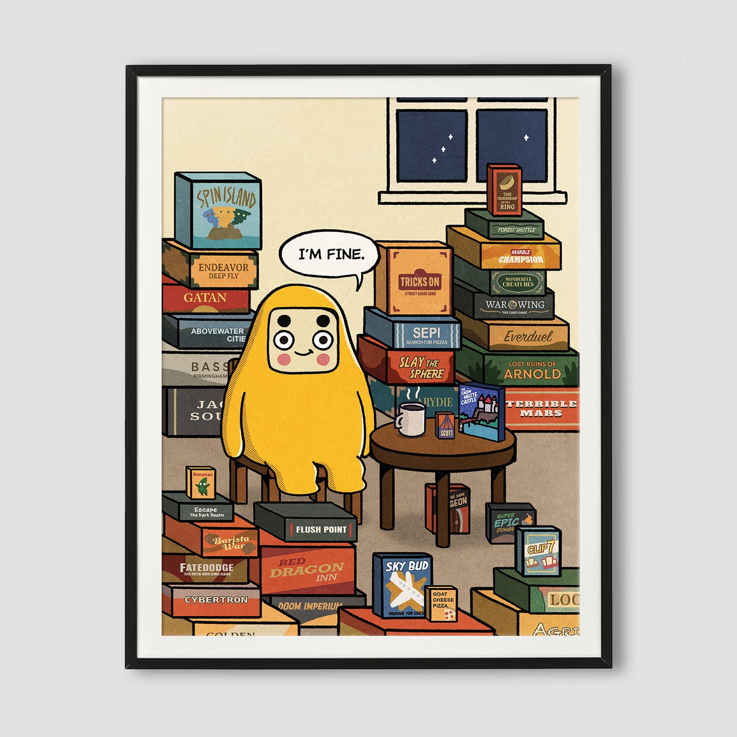 Too Many Games Art Print